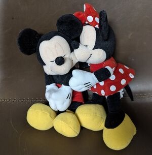 Disney Mickey & Minnie Plush Duo - Black, Red, Yellow